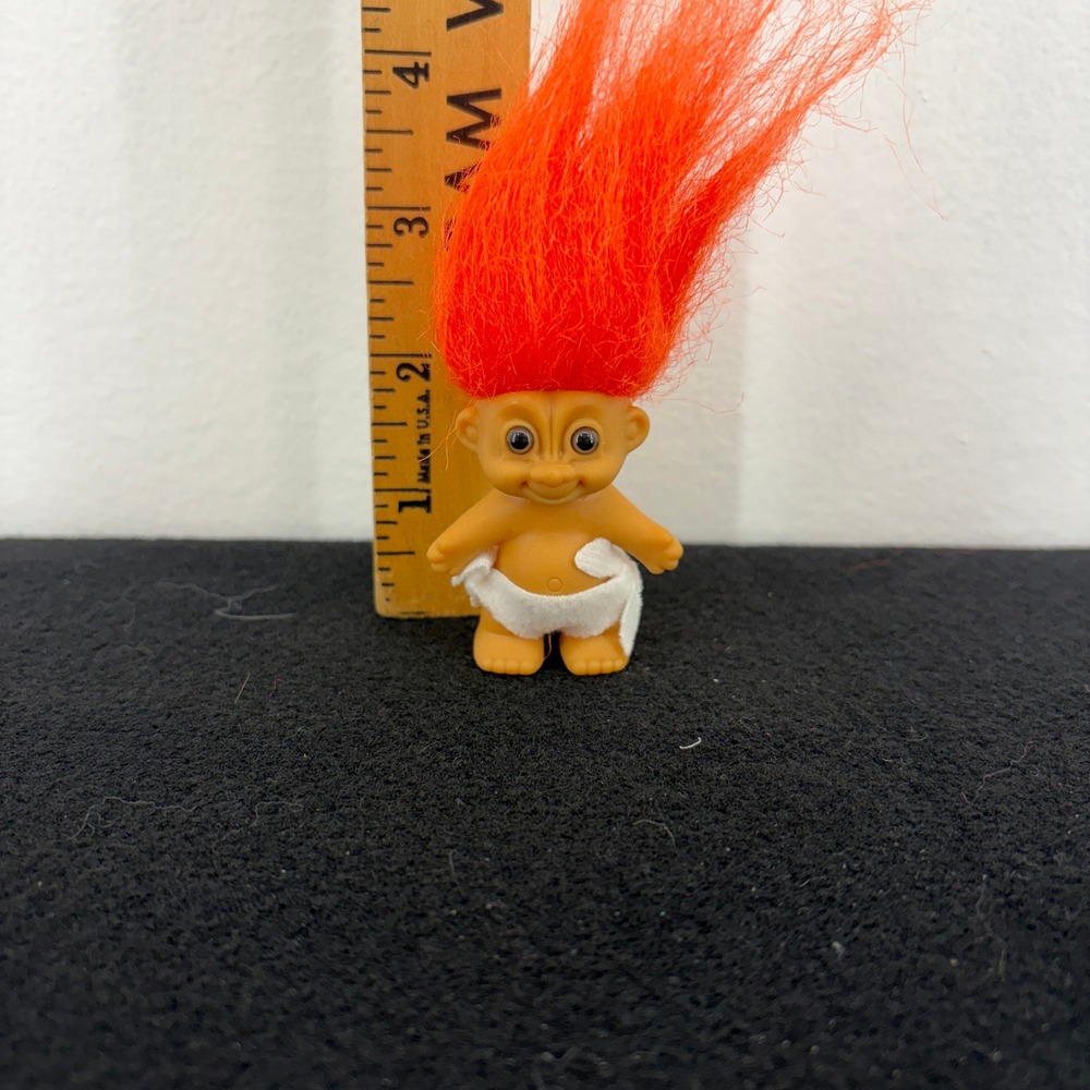 VTG 1990s Russ Baby Troll Doll Orange Hair Diaper Vintage Collectible Toy 4 Inch - Picture 5 of 5